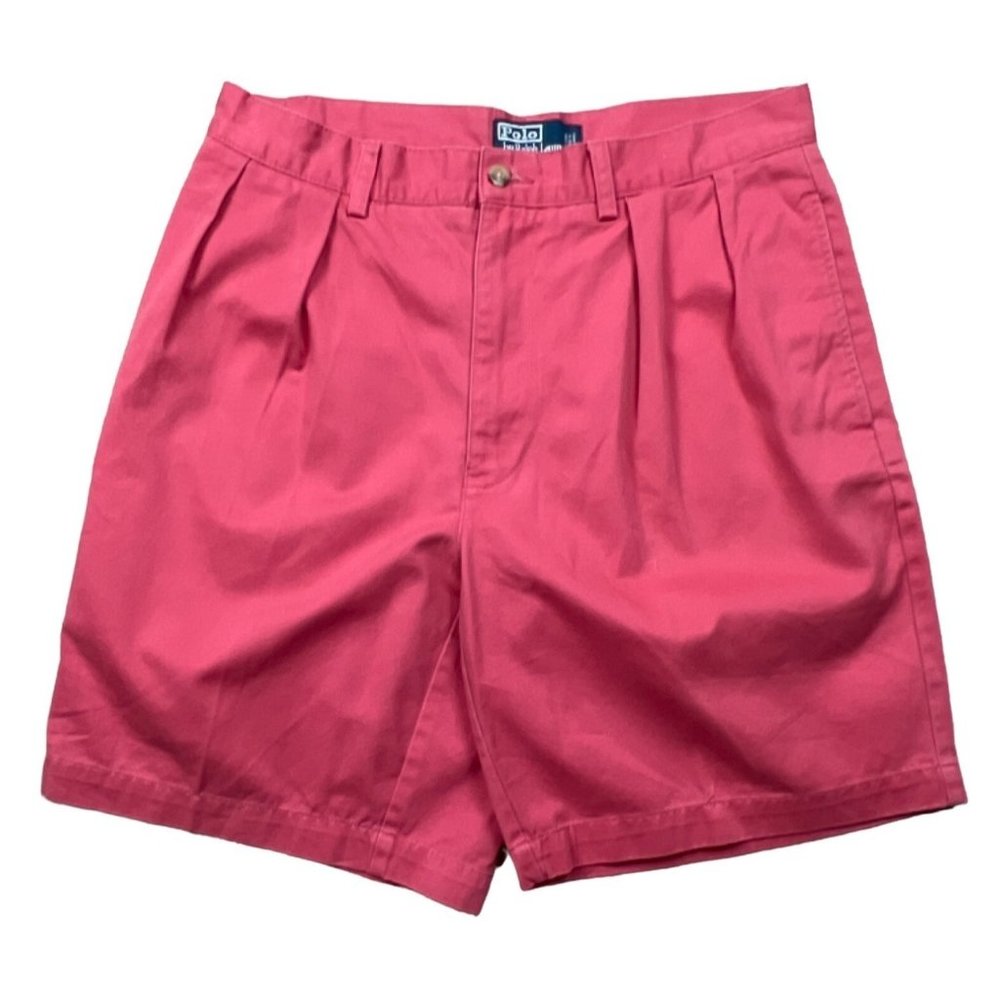 Polo Ralph Lauren Shorts Men’s Size 33 Pink Tyler Fit Chino Pleated Front